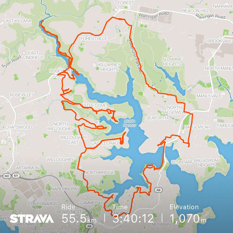 Middle Harbour STRAVA